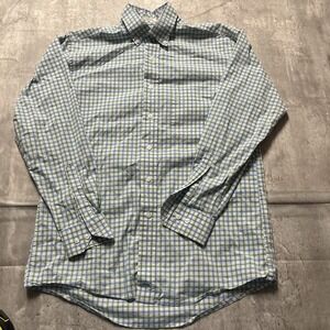 Onward Reserve Mens Small Blue Green Plaid Classic Fit L/S Button Down Shirt